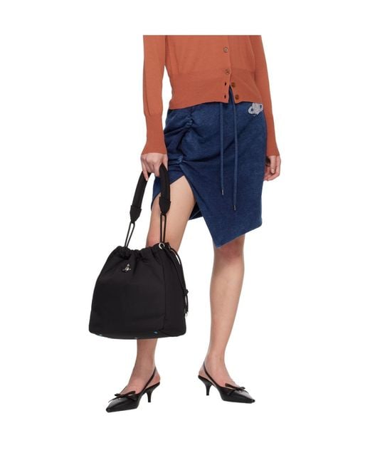 Vivienne Westwood Black Hilary Drawstring Shoulder Bag