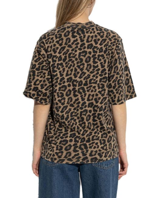 Anine Bing Multicolor Leopard-Printed Crewneck T-Shirt