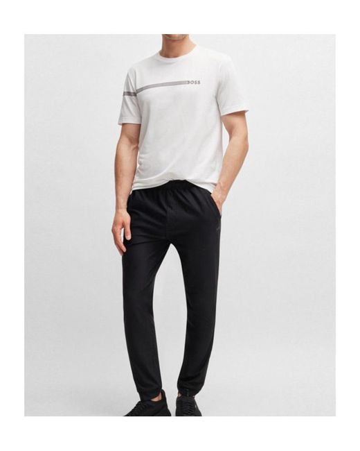 Boss White Boss Logo Printed Crewneck T-Shirt for men