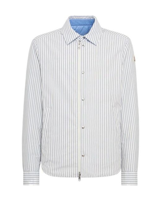Moncler White Crescent Reversible Down Shirt Jacket for men