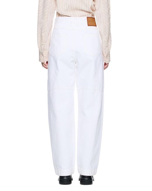 Wooyoungmi White Logo-Patch Panelled Trousers