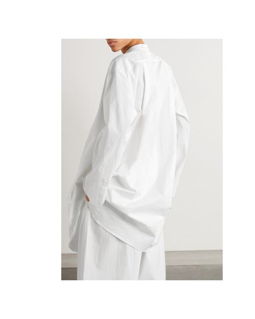 The Row White Come Long-Sleeved Blouse