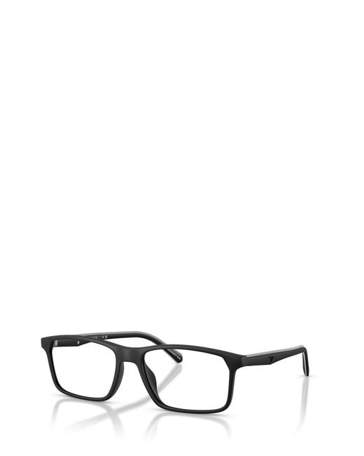 Emporio Armani White Rectangular Frame Glasses for men