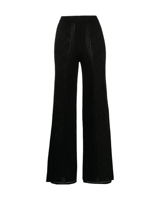 MARINE SERRE Black Crescent Moon Patterned High-Waist Trousers