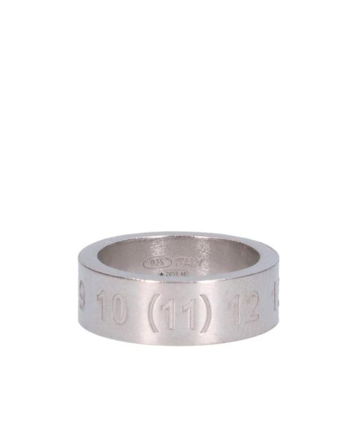 Maison Margiela White Number Engraved Ring for men
