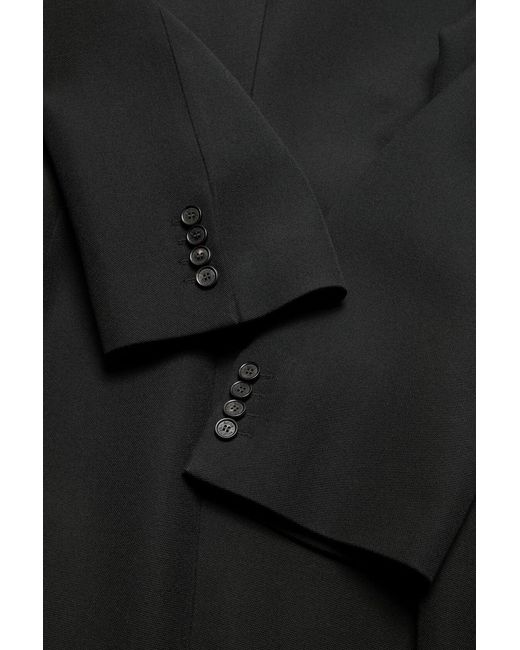 Acne Black Wool Double-Breasted Coat