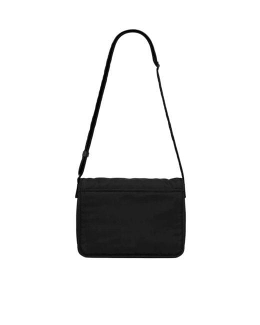 Saint Laurent Black Niki Foldover Top Messenger Bag for men