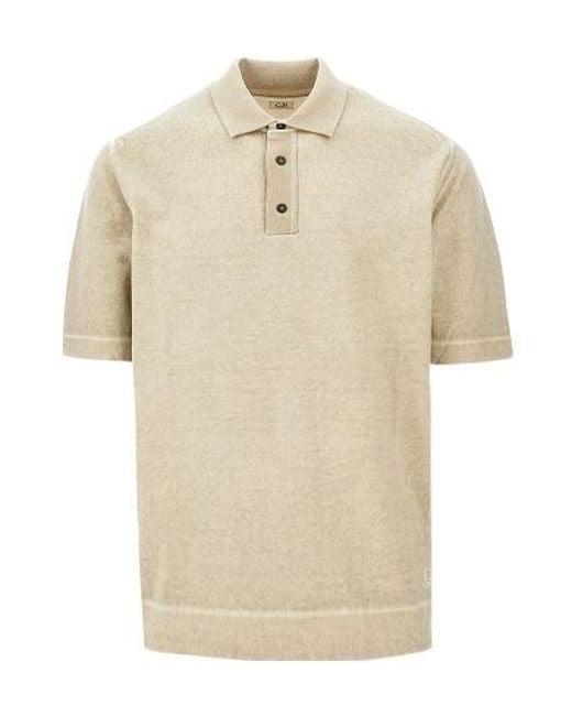 C P Company Natural Short Sleeve Polo Shirt for men