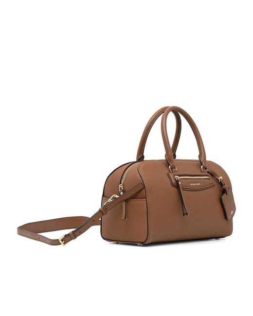 Michael Kors Brown Structured Zip Shoulder Bag