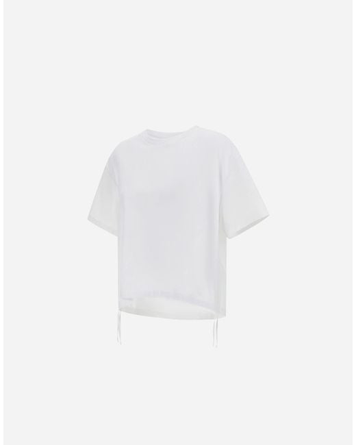 Herno White Drawstring Hem T-Shirt