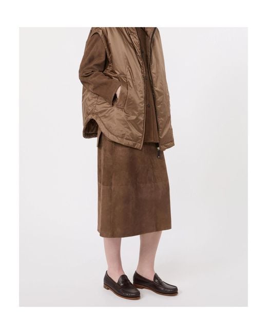 Max Mara Brown 'S Gazza Drawstring Midi Skirt