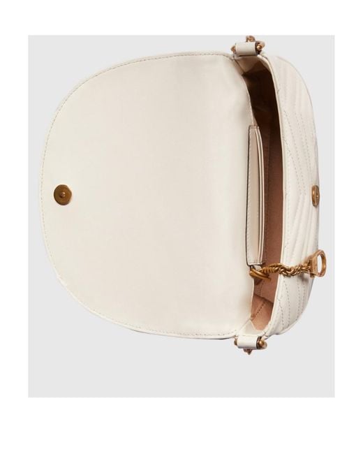 Gucci White Gg Marmont Matelassé Mini Crossbody Bag