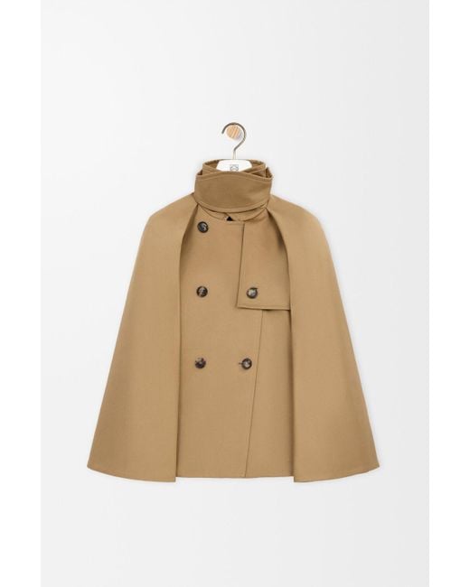 Loewe Natural Double-Breasted High-Neck Coat