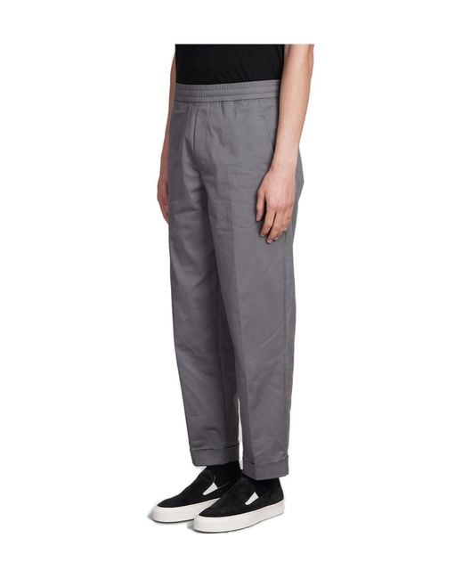Neil Barrett Gray Low-Waist Elasticated Waistband Trousers for men