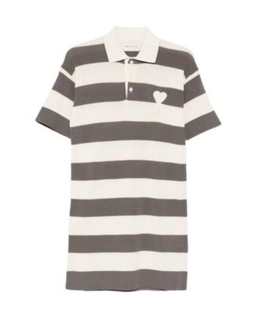 AMI Gray Short Sleeve Dress