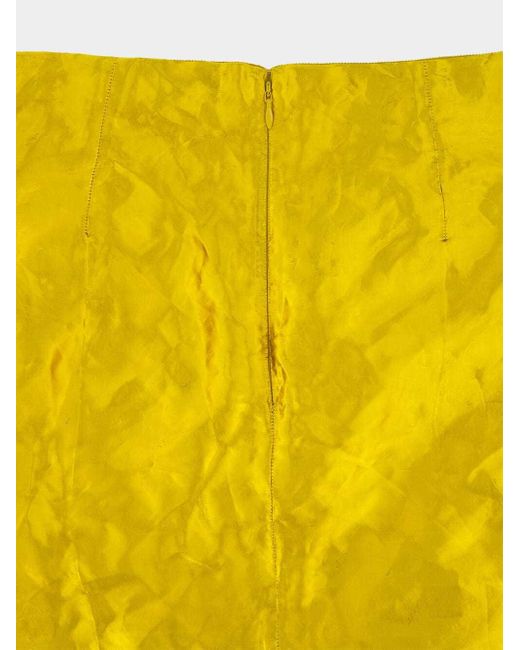 Gabriela Hearst Yellow Manuela Metallic-Effect Midi Skirt