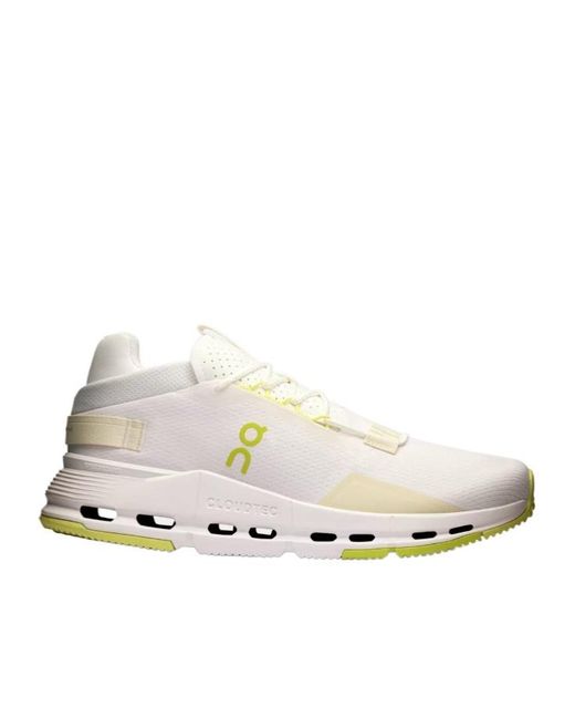On Shoes White Cloudnova 2 /Limelight' Sneakers for men