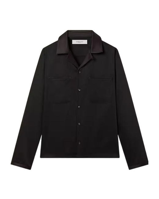Golden Goose Deluxe Brand Black Satin Detailed Shirt for men
