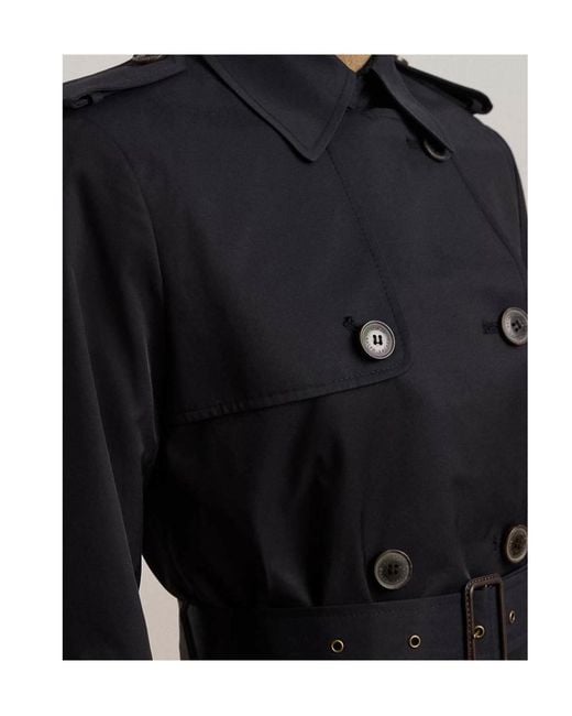 Ralph Lauren Black Double-Breasted Belted Trench Coat