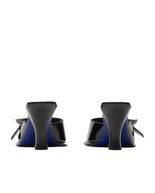 Burberry Black Bay Equestrian Knight Motif Mules