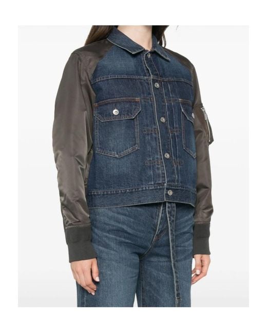 Sacai Blue Zip-Pocket Jacket