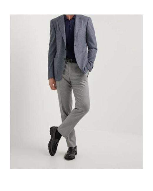Canali Blue Textured Wool Blazer for men