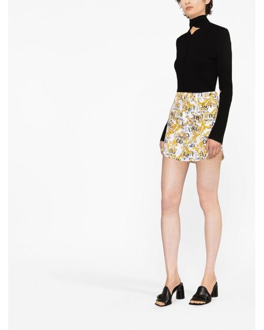 Versace Jeans Metallic Printed Skirt