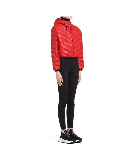 Prada Red Light Nylon Hooded Puffer Jacket