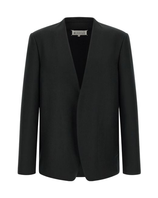 Maison Margiela Black Long-Sleeve Blazer for men