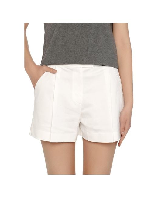 Brunello Cucinelli White Monili-Detailed High-Waisted Shorts