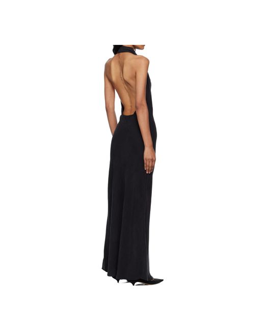 St. Agni Black Diagonal Neckline Dress