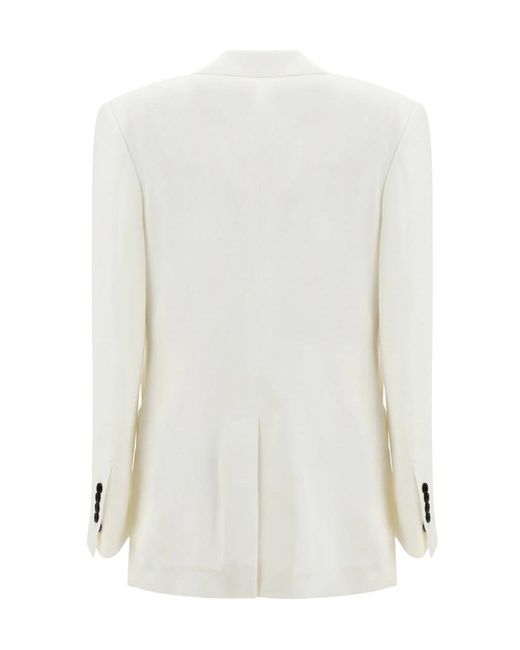 Tom Ford White Single-Breasted Blazer