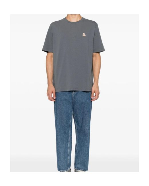 Maison Kitsuné Gray Short-Sleeved T-Shirt for men