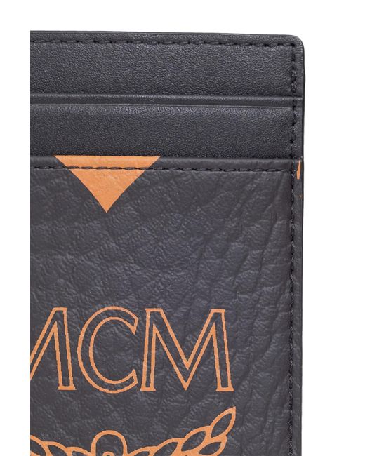 MCM Black Logo Card Holder for men
