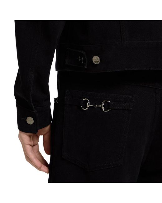 Gucci Black Cropped Slim Denim Pants for men