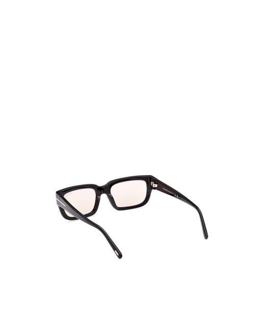 Tom Ford White Eyewear Rectangular Frame Sunglasses for men