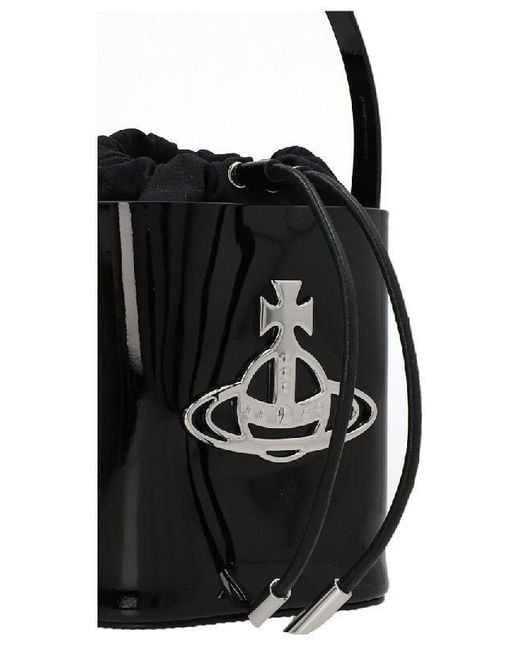 Vivienne Westwood Black Daisy Leather Bucket Bag