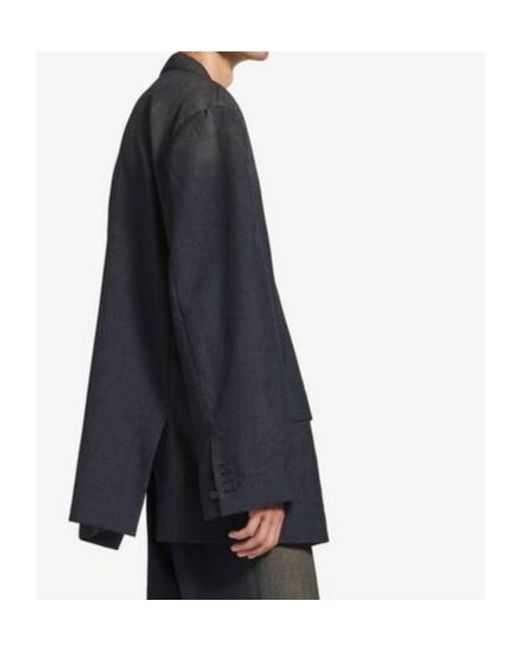 Balenciaga Blue Wool Faded Blazer for men