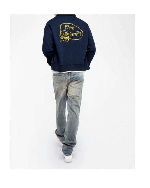 Zadig & Voltaire Blue Sacha Zip-Up Hoodie for men
