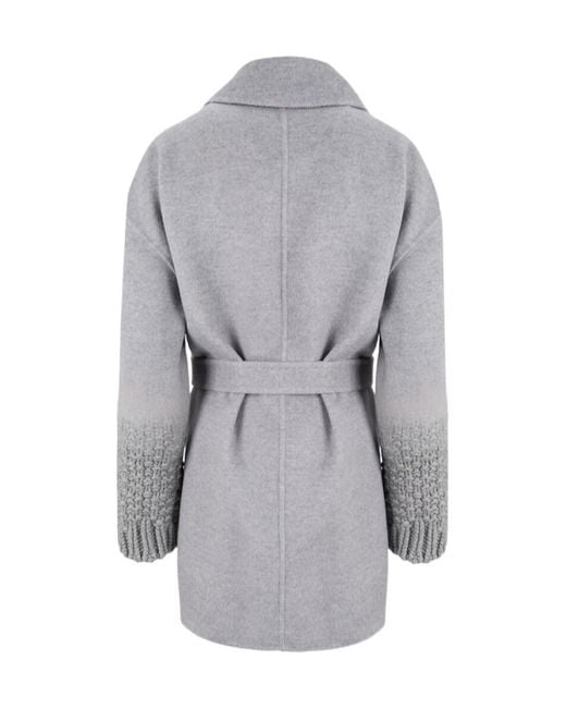 Fabiana Filippi Gray Long-Sleeved Coat