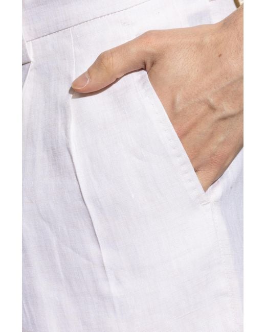Dolce & Gabbana White Pleated Shorts for men