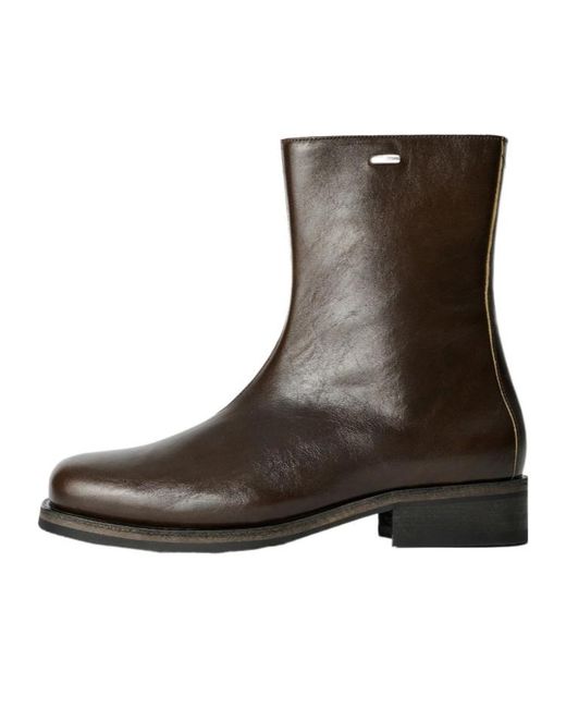 Our Legacy Brown Camion Zip Ankle Boots for men