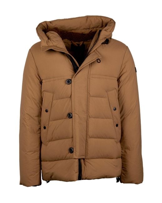 Peuterey Brown Eddie Hooded Down Jacket for men