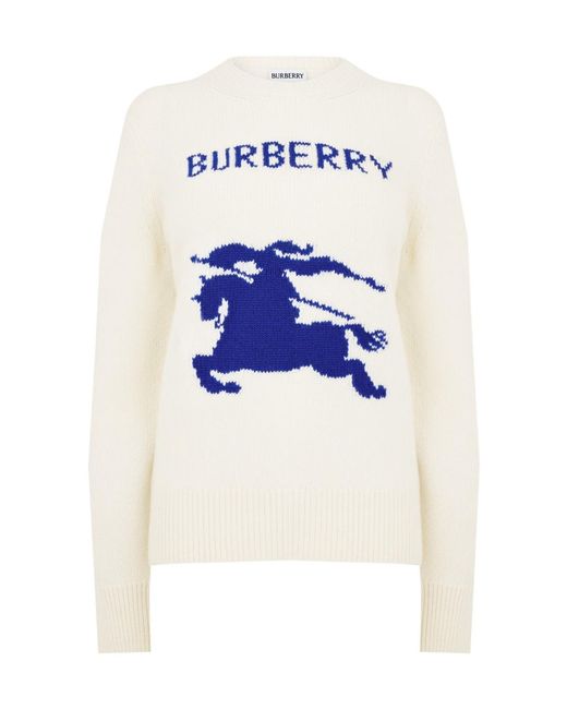 Burberry White Logo Knitted Sweater