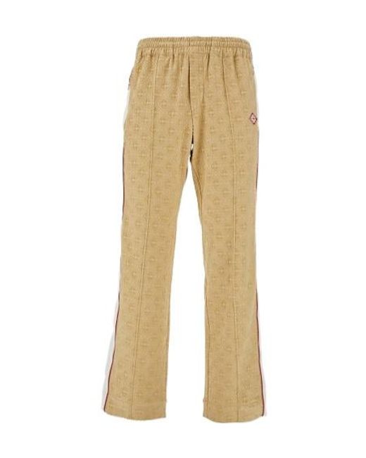 Casablanca Natural Monogram-Jacquard Velour Track Pants for men