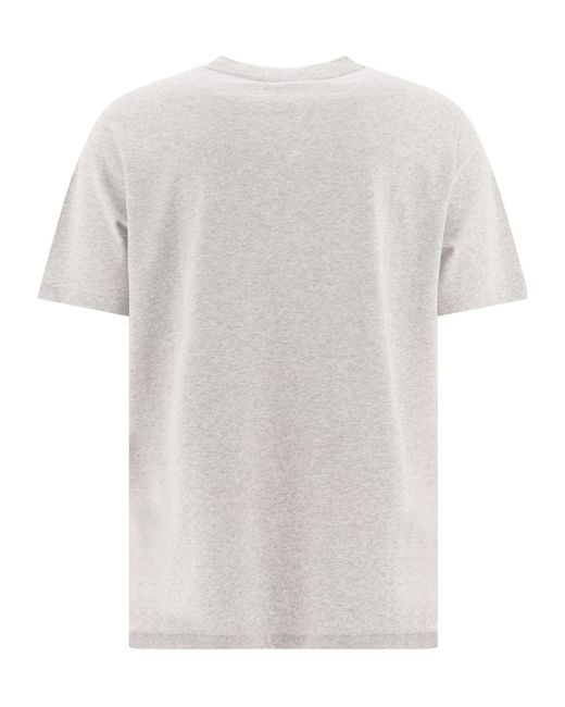 A.P.C. White Logo Embroidered Crewneck T-Shirt for men