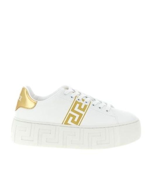 Versace White La Greca Sneakers