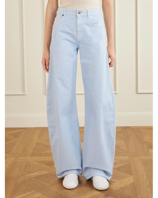 Gabriela Hearst Blue Amoret Mid-Rise Wide-Leg Jeans