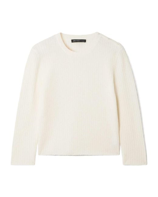 James Perse White Wool-Blend Sweater