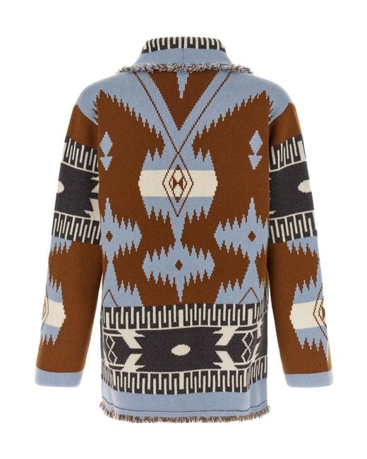 Alanui Multicolor Icon Fringed Jacquard Cardigan for men